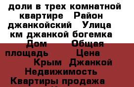 1,5 доли в трех комнатной квартире › Район ­ джанкойский › Улица ­ 3км джанкой богемка › Дом ­ 6 › Общая площадь ­ 61 › Цена ­ 100 000 - Крым, Джанкой Недвижимость » Квартиры продажа   . Крым